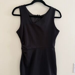 Betabrand ‘No Sweat’ Sleeveless Asymmetrical Stretch Sheath Pencil Dress Black S